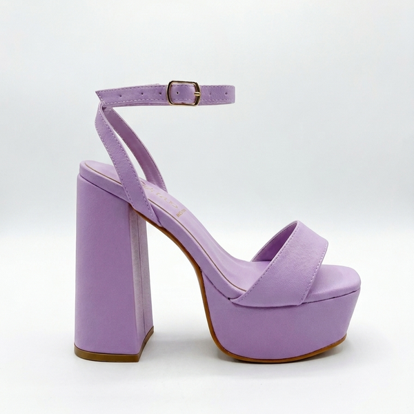 ZAPATILLA LILA DE TACÓN ANCHO CON PLATAFORMA (MOD 1000)