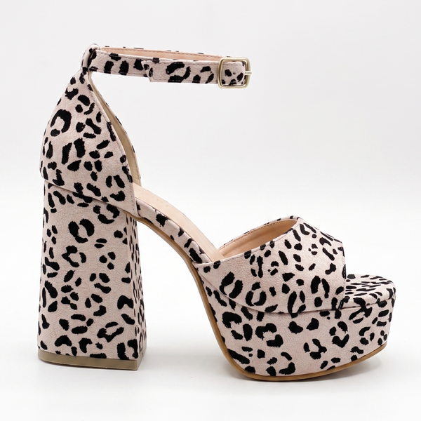 ZAPATILLA ANIMAL PRINT DE TACÓN CAMPANA CON PLATAFORMA (MOD 300)
