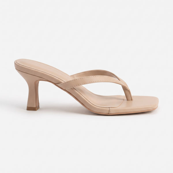 SANDALIAS NUDE DE PATA DE GALLO CON TACÓN BAJO (MOD EQUAL-02)