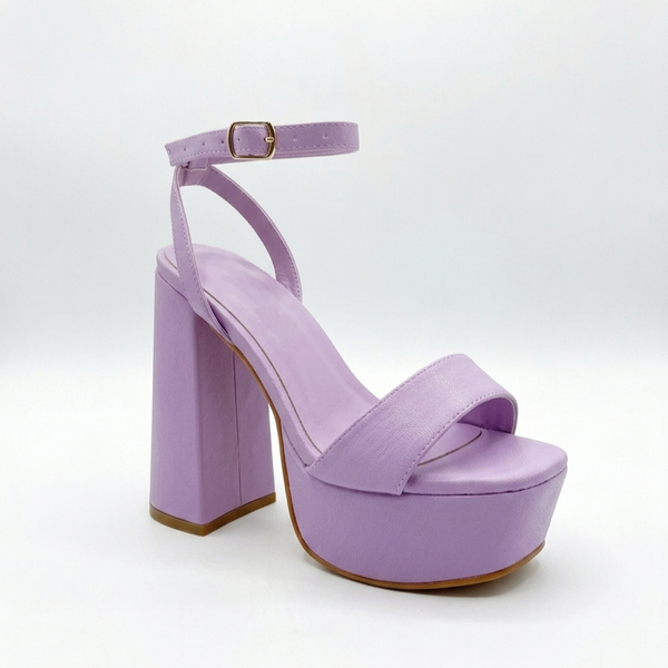 ZAPATILLA LILA DE TACÓN ANCHO CON PLATAFORMA (MOD 1000)