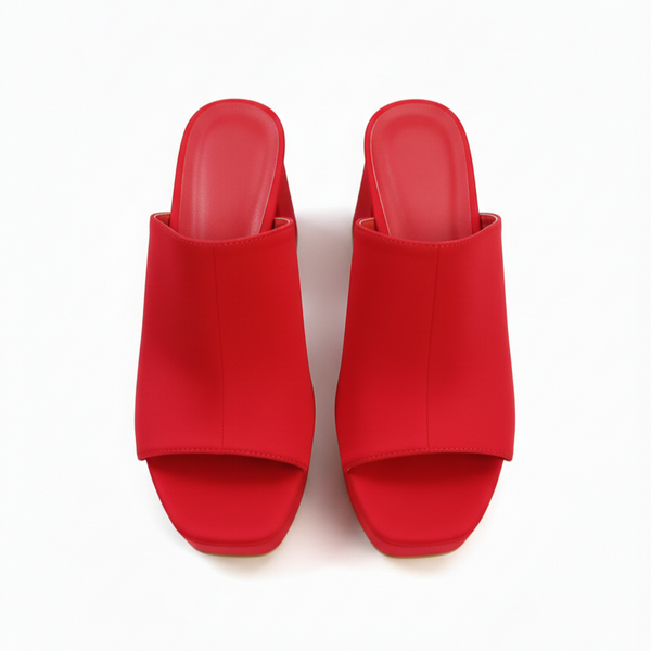 ZAPATILLA ZUECA ROJA CON TACÓN ANCHO (MOD 200)