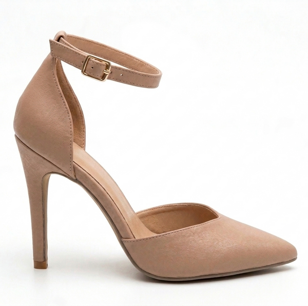 ZAPATILLA NUDE DE TACÓN DE AGUJA CON PULSERA (MOD 4032)