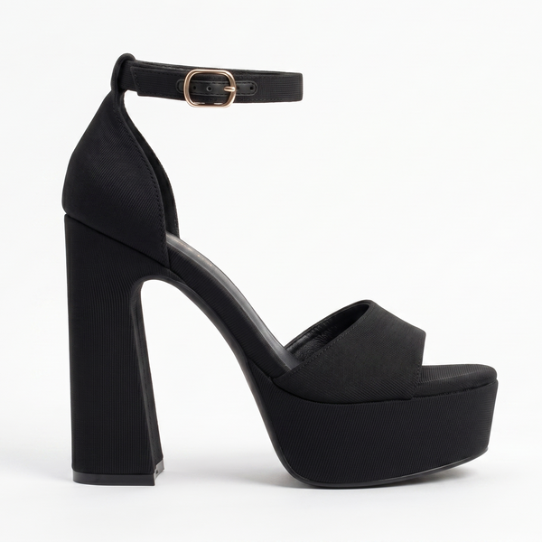 ZAPATILLA NEGRA DE TACÓN CAMPANA CON PLATAFORMA (MOD 1002)