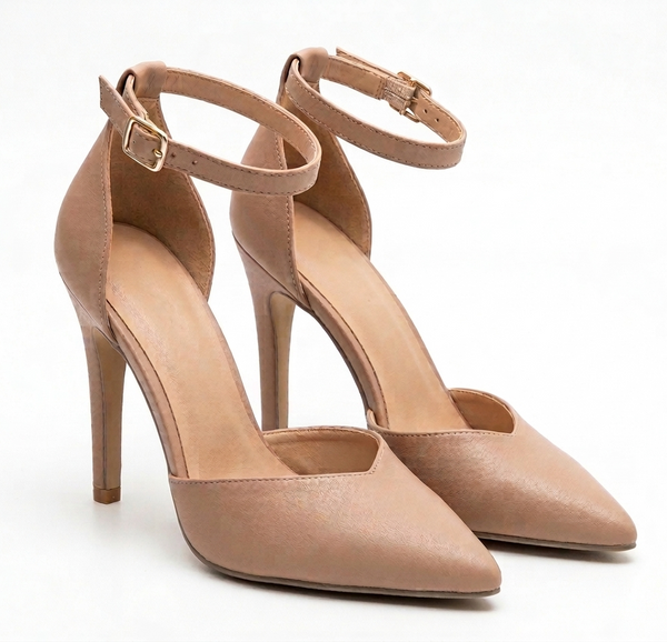 ZAPATILLA NUDE DE TACÓN DE AGUJA CON PULSERA (MOD 4032)