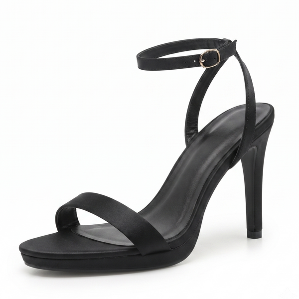 ZAPATILLA NEGRA ELEGANTE DE TACÓN DE AGUJA (MOD 1154)