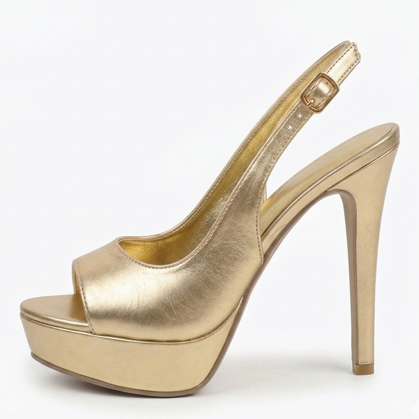 ZAPATILLA PEEP TOE ORO DE TACÓN DE AGUJA (MOD 7113)