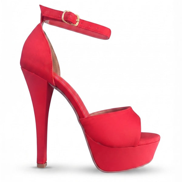 ZAPATILLA ELEGANTE ROJA DE TACÓN DE AGUJA (MOD 7181)