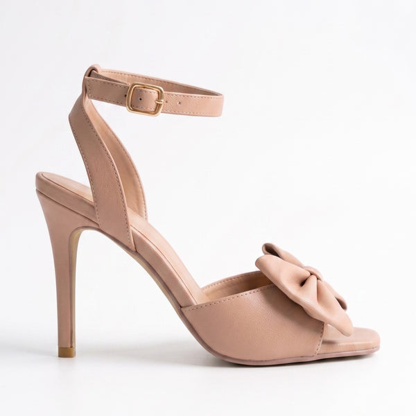 ZAPATILLAS MAQUILLAJE DE TACÓN DELGADO CON MOÑO (MOD 7201)