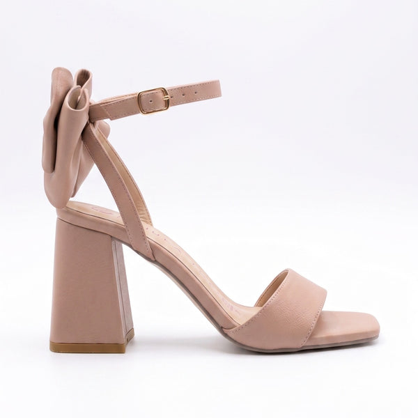 ZAPATILLA CÓMODA MAQUILLAJE CON TACÓN GRUESO Y MOÑO (MOD 5039)