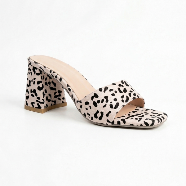 ZAPATILLA ANIMAL PRINT TIPO SANDALIA DE TACÓN GRUESO (MOD 5001)