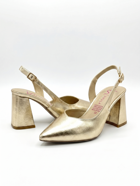 ZAPATILLAS ORO PARA MUJER TIPO SLINGBACK (MOD 3003)