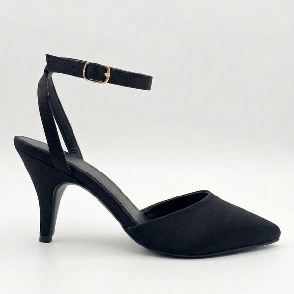 ZAPATILLA PUNTAL NEGRA DE TACÓN BAJO (MOD 3006)