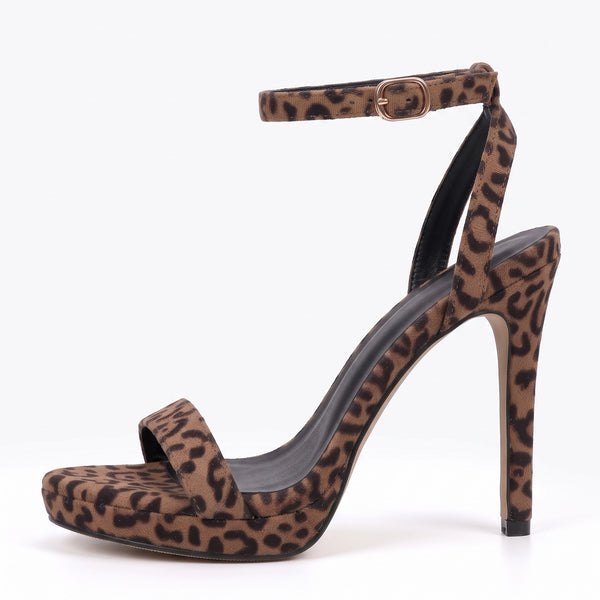 ZAPATILLA ANIMAL PRINT ELEGANTE DE TACÓN DE AGUJA (MOD 1154)