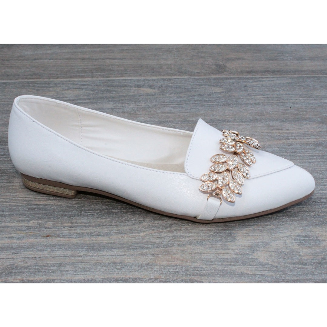 BALLERINA BLANCA CON HERRAJE Y PIEDRAS (MOD CISNE)