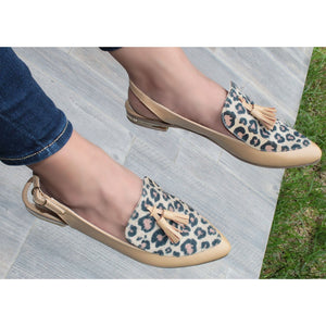 MULE CAMEL/ANIMAL PRINT CON MOTITAS (MOD LUCIA)
