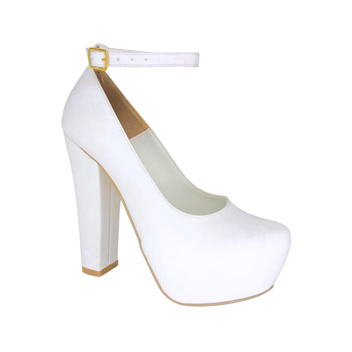 ZAPATILLA BLANCA DE TACÓN GRUESO CON PLATAFORMA (MOD 700)