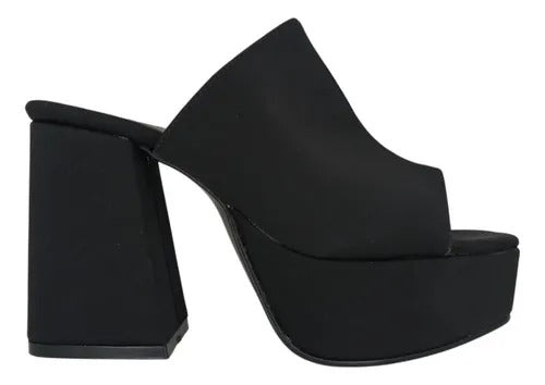 ZAPATILLA ZUECA NEGRA CON TACÓN ANCHO (MOD 200)