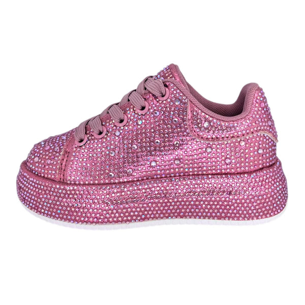 TENNIS ROSAS CON PIEDRAS PARA NIÑA (MOD ODINA)