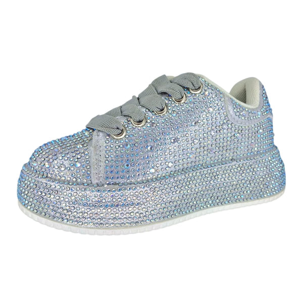 TENNIS PLATA CON PIEDRAS PARA NIÑA (MOD ODINA)