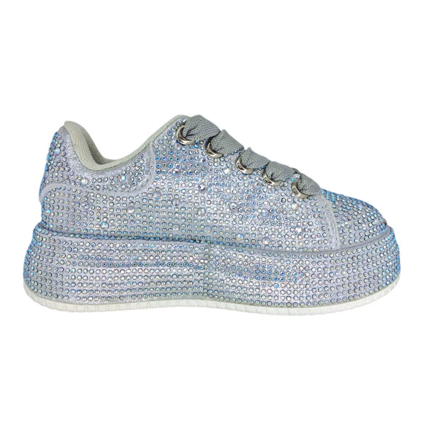 TENNIS PLATA CON PIEDRAS PARA NIÑA (MOD ODINA)
