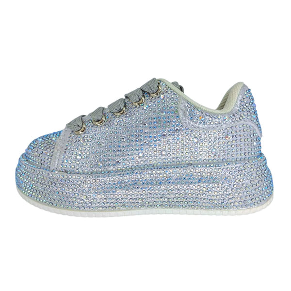 TENNIS PLATA CON PIEDRAS PARA NIÑA (MOD ODINA)