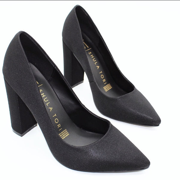 ZAPATILLA STILETTO NEGRA CON TACÓN GRUESO (MOD 4000)