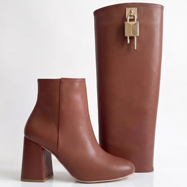 BOTA CAMEL DESMONTABLE CON TACÓN GRUESO Y CANDADO (MOD 843)