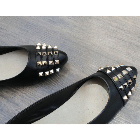 BALLERINA NEGRA CON TIRAS Y ESTOPEROLES (MOD 01)