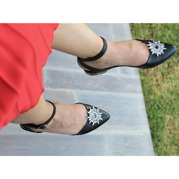 BALLERINA NEGRA CON PULSERA Y HERRAJE (MOD ALBA)