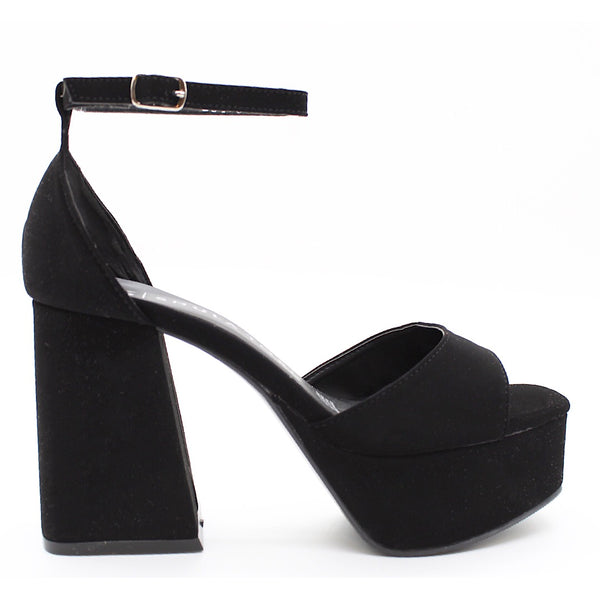 SANDALIA TACÓN CAMPANA COLOR NEGRO (MOD 18403)