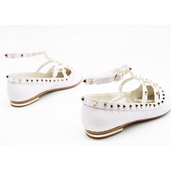 BALLERINA BLANCA TIRAS CON REMACHES (MOD DALILA)