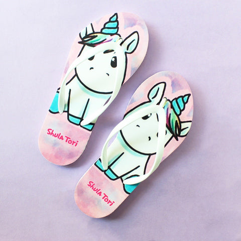 SANDALIA FLIP FLOP ESTAMPADO UNICORNIO (MOD MONA)