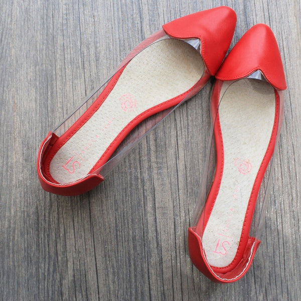 BALLERINA TRANSPARENTE/ROJA CON CORAZÓN (MOD MICA CORAZÓN)