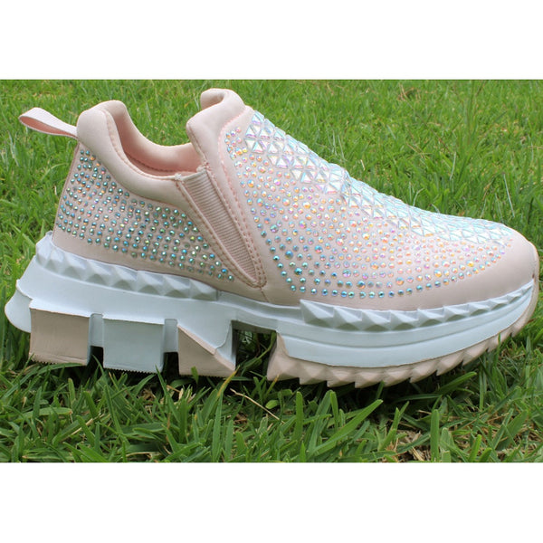CHUNKY SNEAKERS ROSA CON PIEDRAS (MOD BC5018)