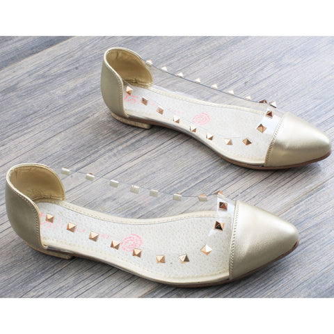 BALLERINA TRANSPARENTE/ORO CON ESTOPEROLES (MOD MICARP)