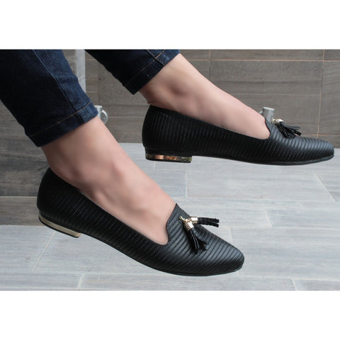 BALLERINA NEGRA CON MOTITAS (MOD 317)