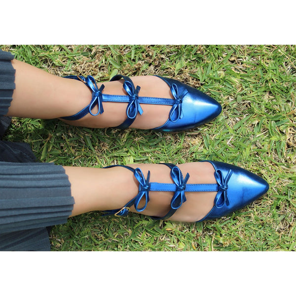 BALLERINA AZUL CON PULSERA Y MOÑOS (MOD TERESA)