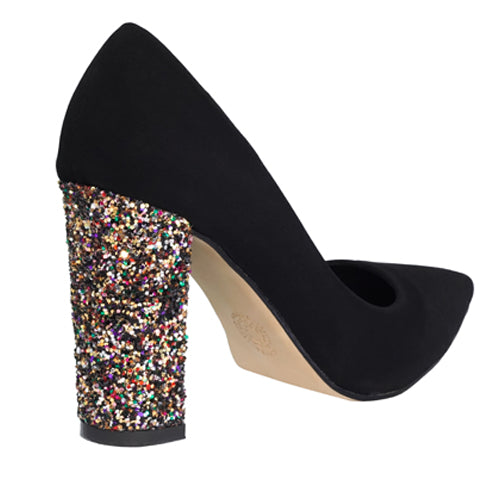 ZAPATILLA NEGRA CON TACÓN BRILLANTE (MOD 4000)